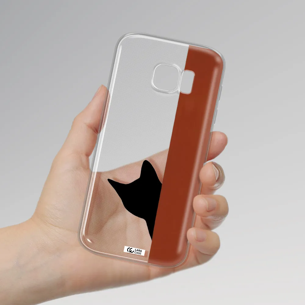 Black Cat Samsung S 7 Clear TPU Case