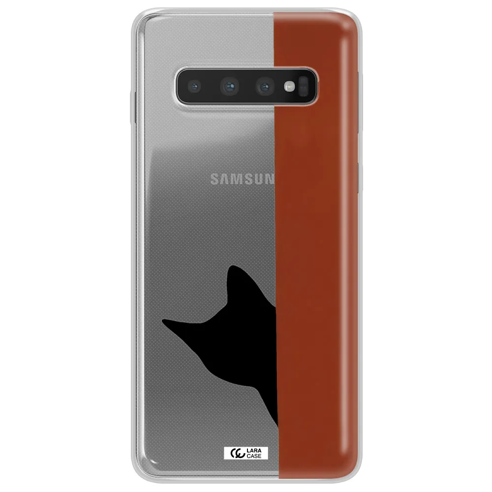 Black Cat Samsung S10 Clear TPU Case