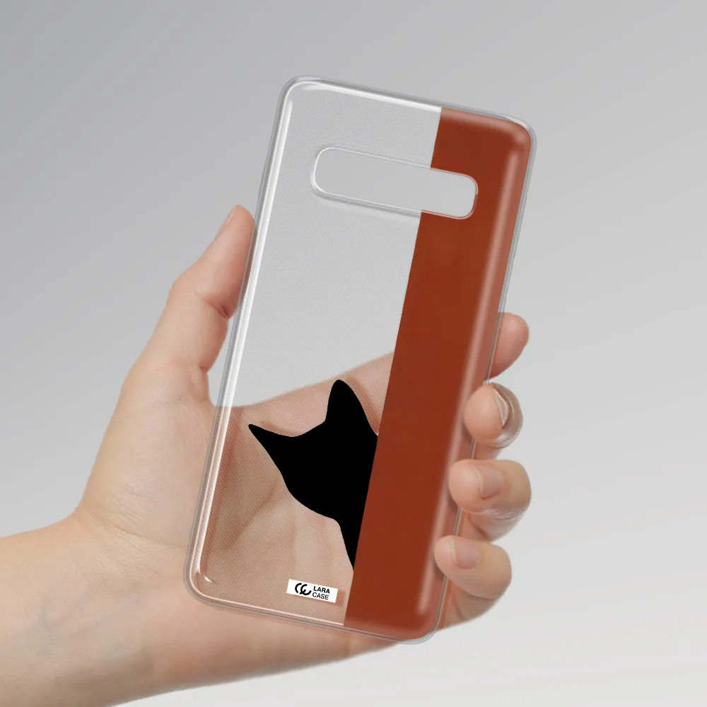 Black Cat Samsung S10 Clear TPU Case