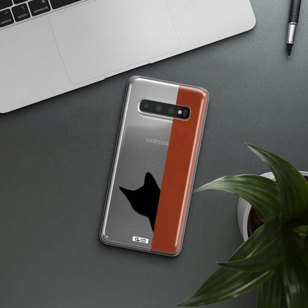 Black Cat Samsung S10 Clear TPU Case
