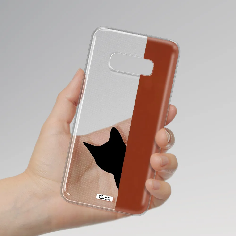 Black Cat Samsung S10e Clear TPU Case
