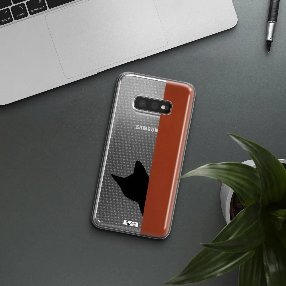 Black Cat Samsung S10e Clear TPU Case