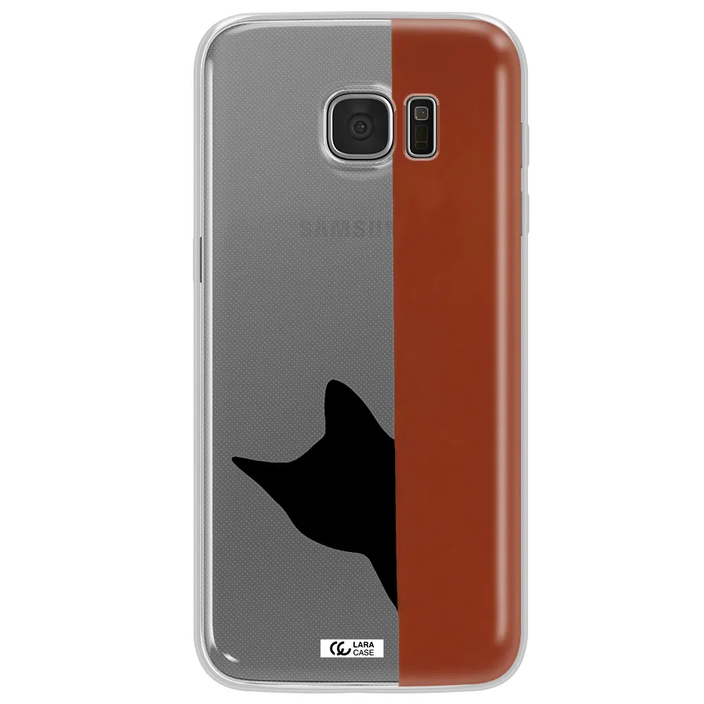 Black Cat Samsung S7 Edge Clear TPU Case