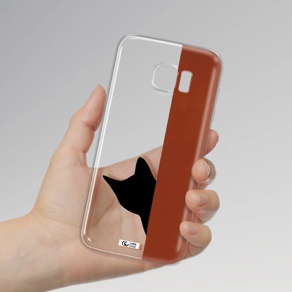 Black Cat Samsung S7 Edge Clear TPU Case
