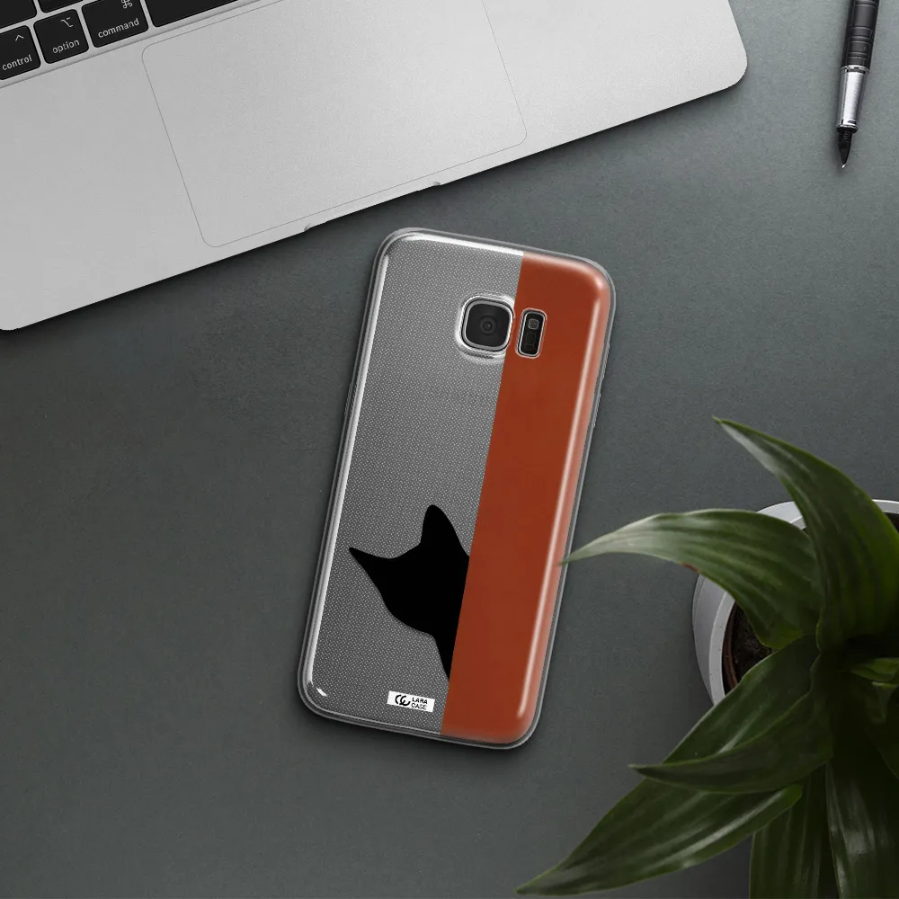 Black Cat Samsung S7 Edge Clear TPU Case