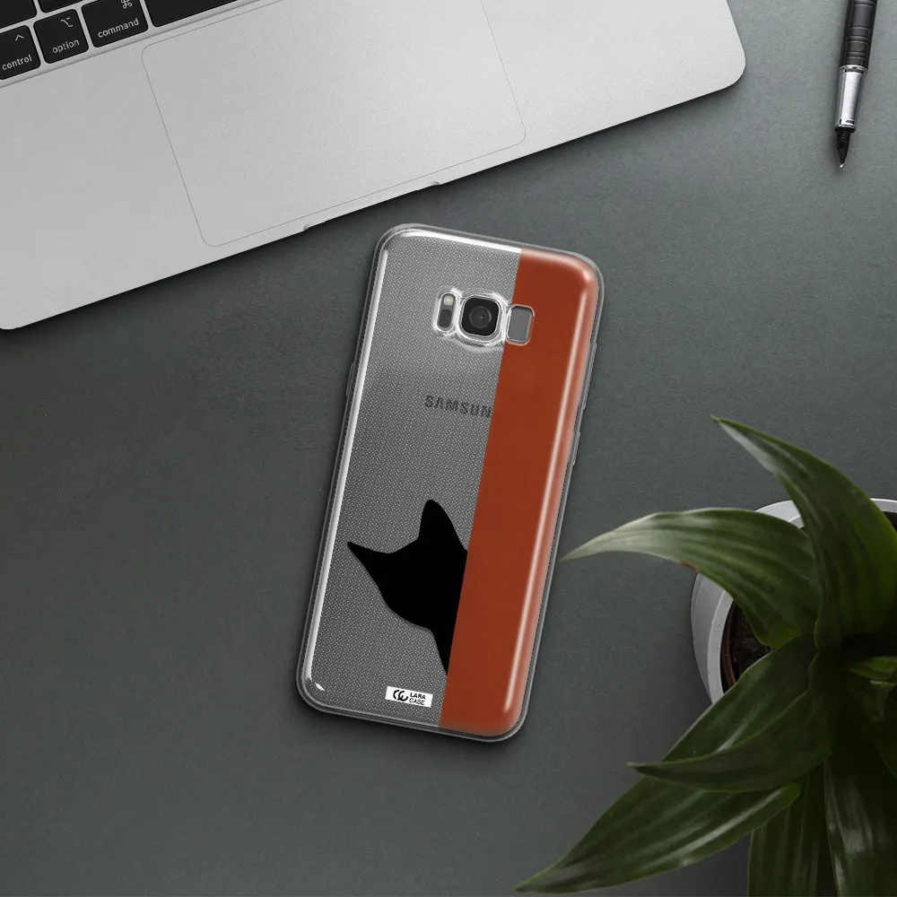 Black Cat Samsung S8 Clear TPU Case
