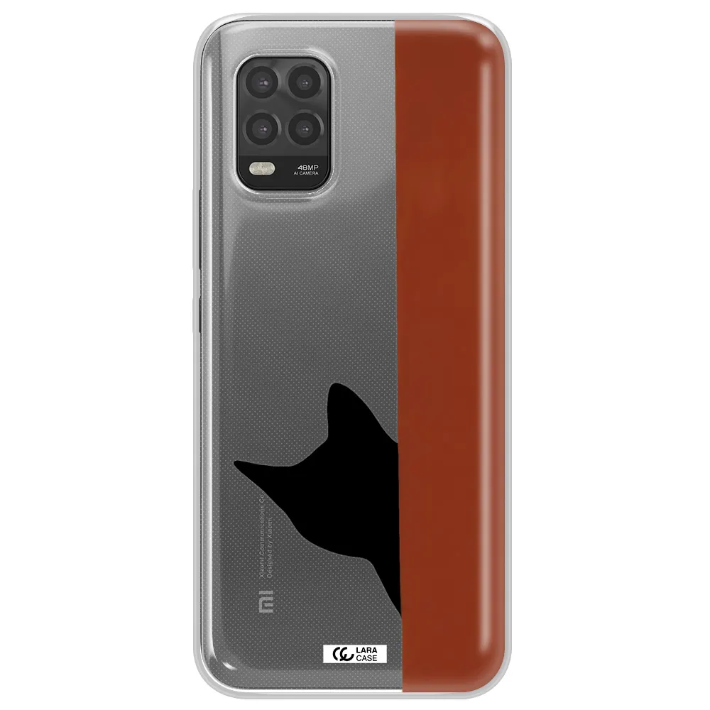 Black Cat Xiaomi Mi 10 Lite Clear TPU Case