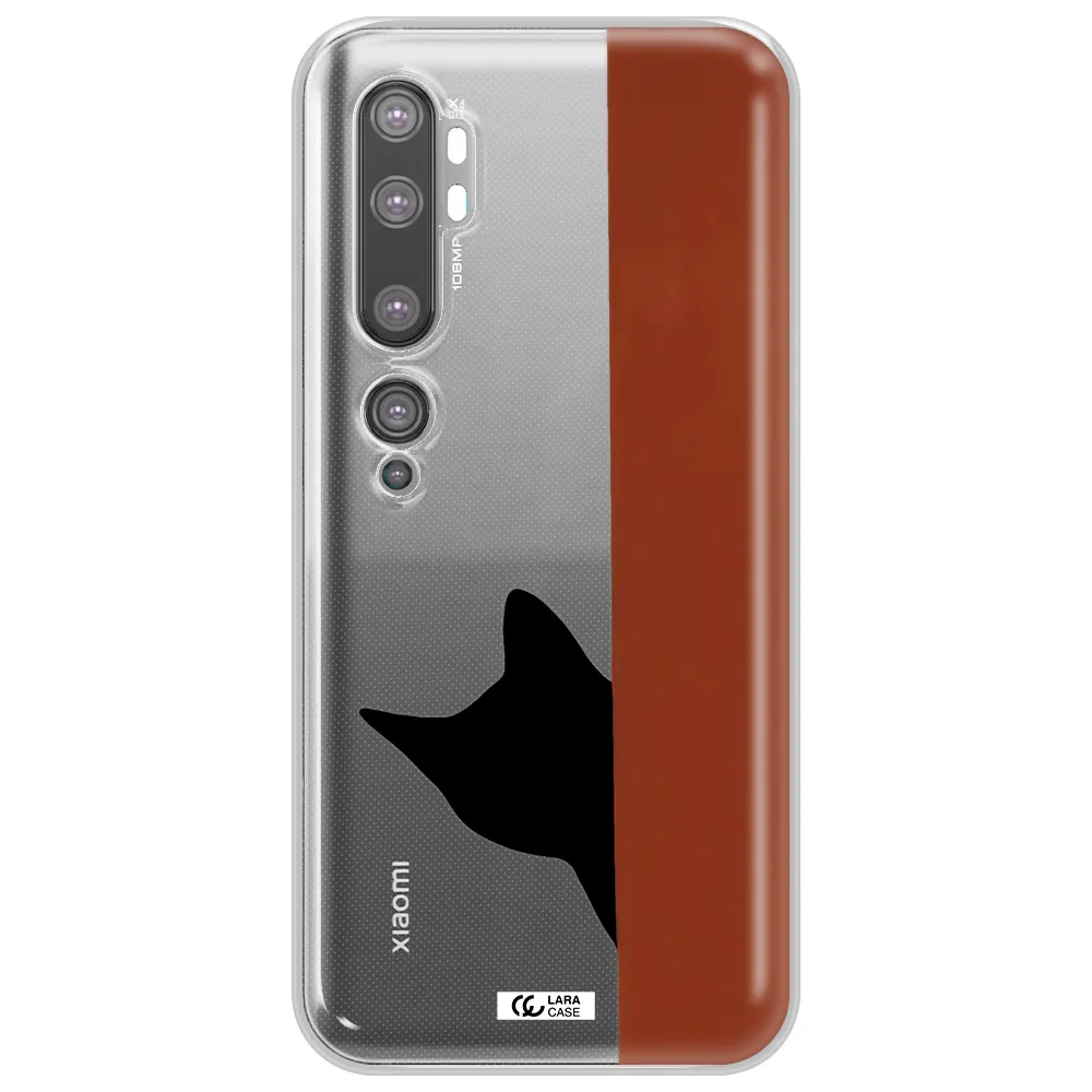 Black Cat Xiaomi Mi Note 10 Clear TPU Case