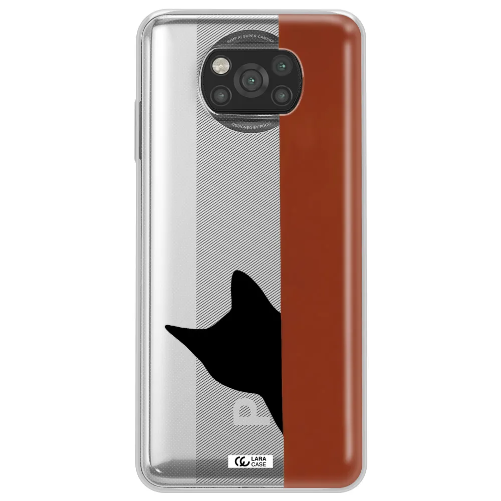 Black Cat Xiaomi Poco X3 Clear TPU Case