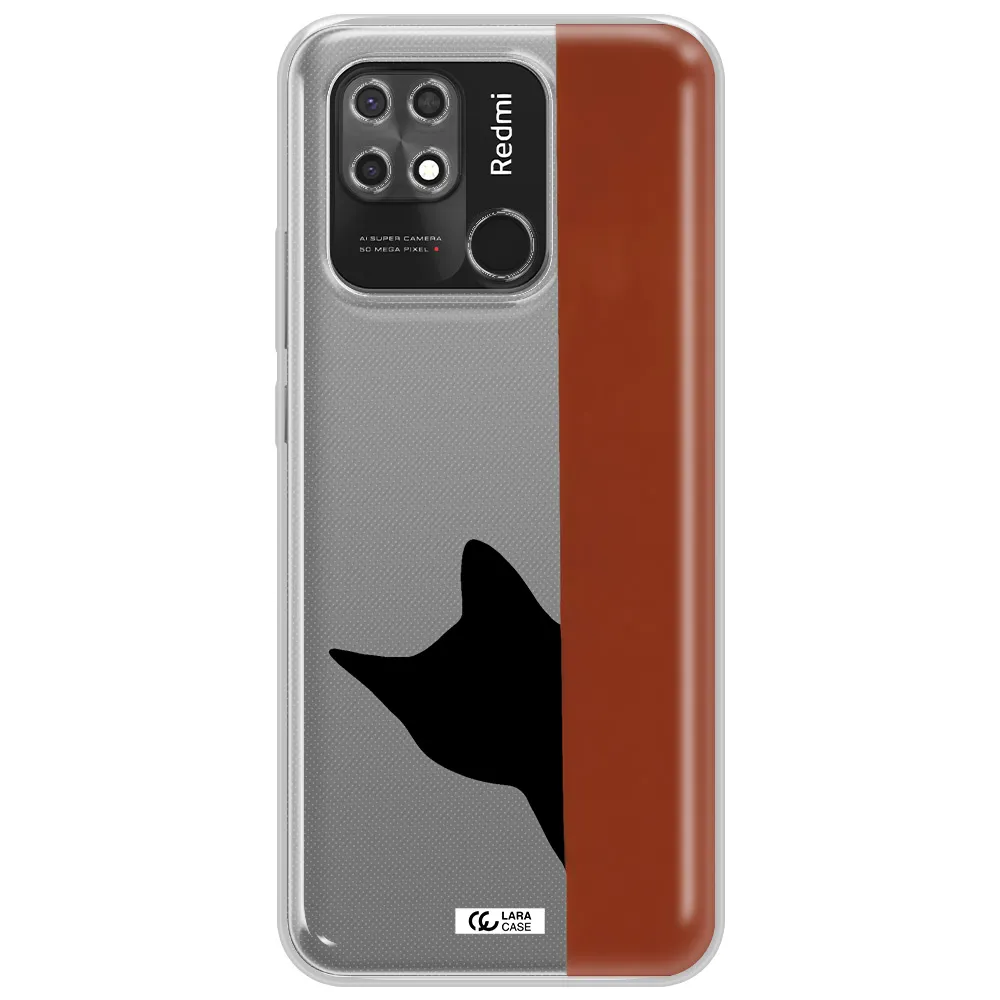 Black Cat Xiaomi Redmi 10C Clear TPU Case