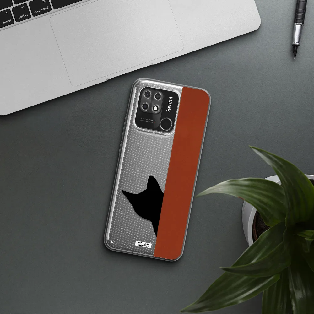 Black Cat Xiaomi Redmi 10C Clear TPU Case