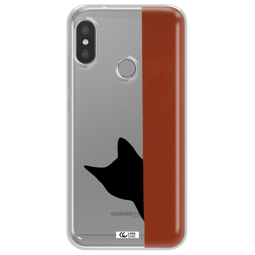 Black Cat Xiaomi Redmi 6 Pro Clear TPU Case