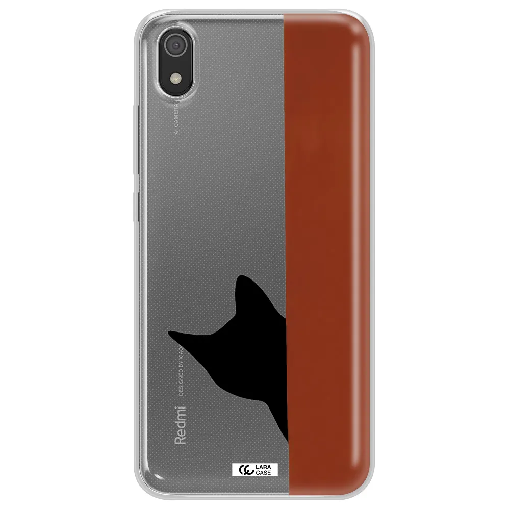 Black Cat Xiaomi Redmi 7A Clear TPU Case