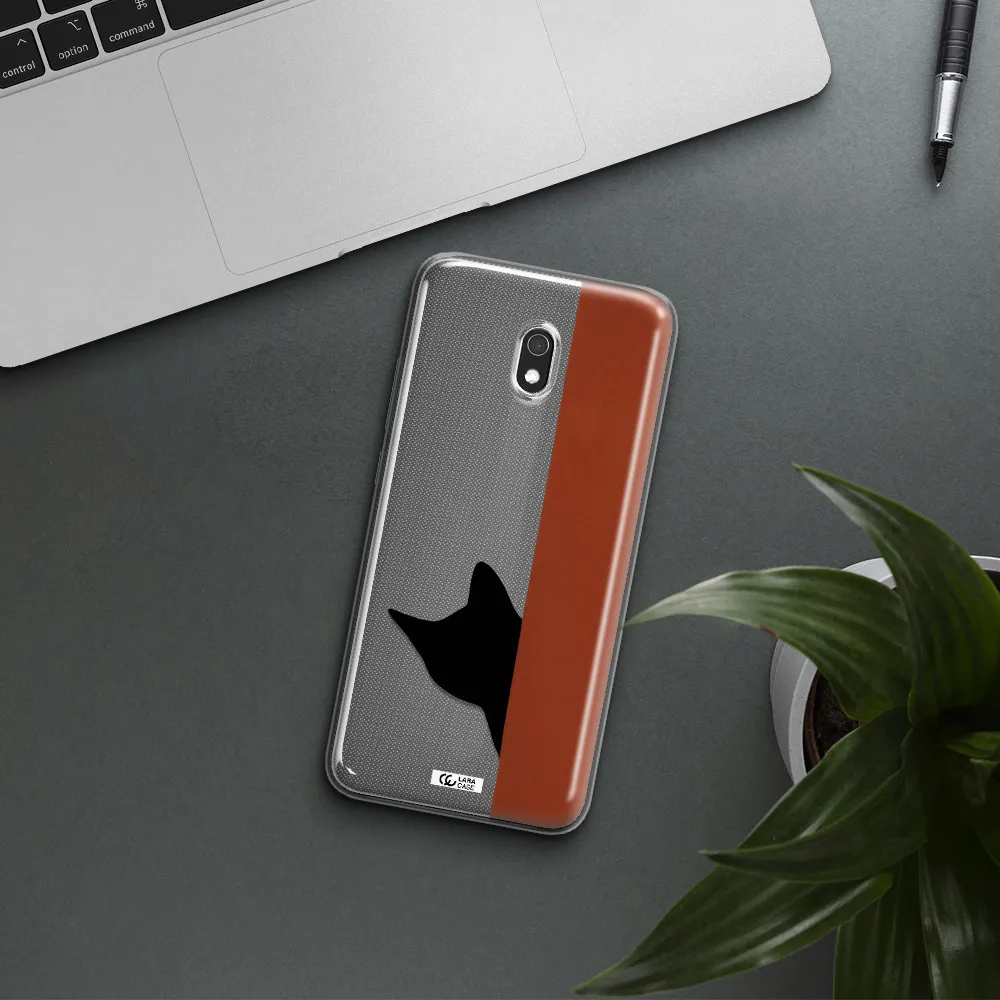 Black Cat Xiaomi Redmi 8A Clear TPU Case