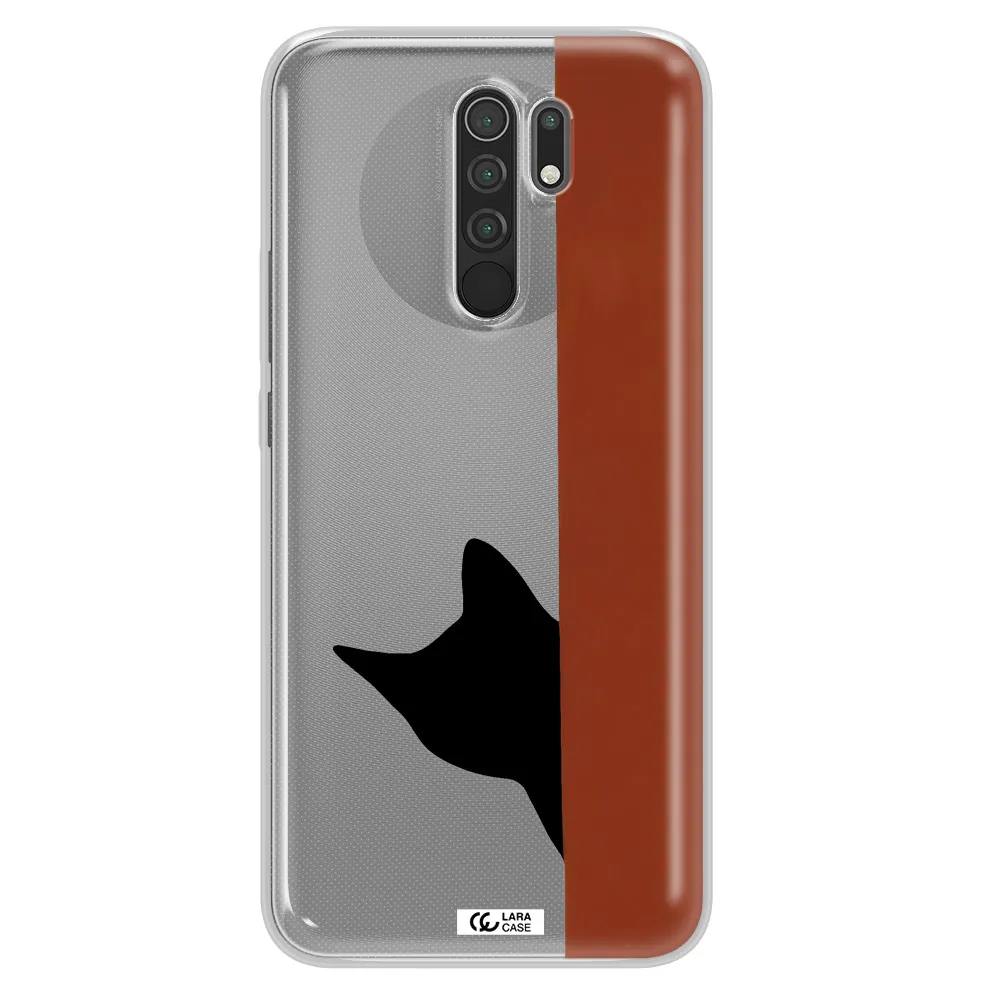 Black Cat Xiaomi Redmi 9 Clear TPU Case