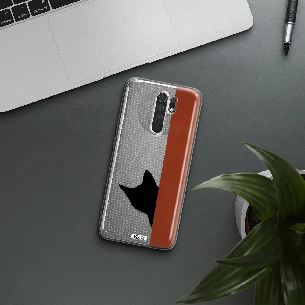 Black Cat Xiaomi Redmi 9 Clear TPU Case