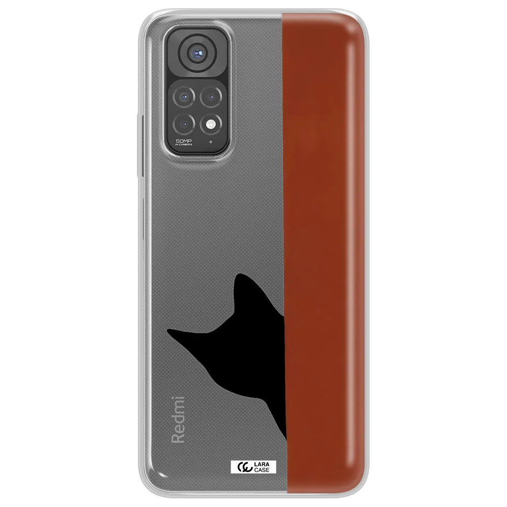 Black Cat Xiaomi Redmi Note 11 Clear TPU Case