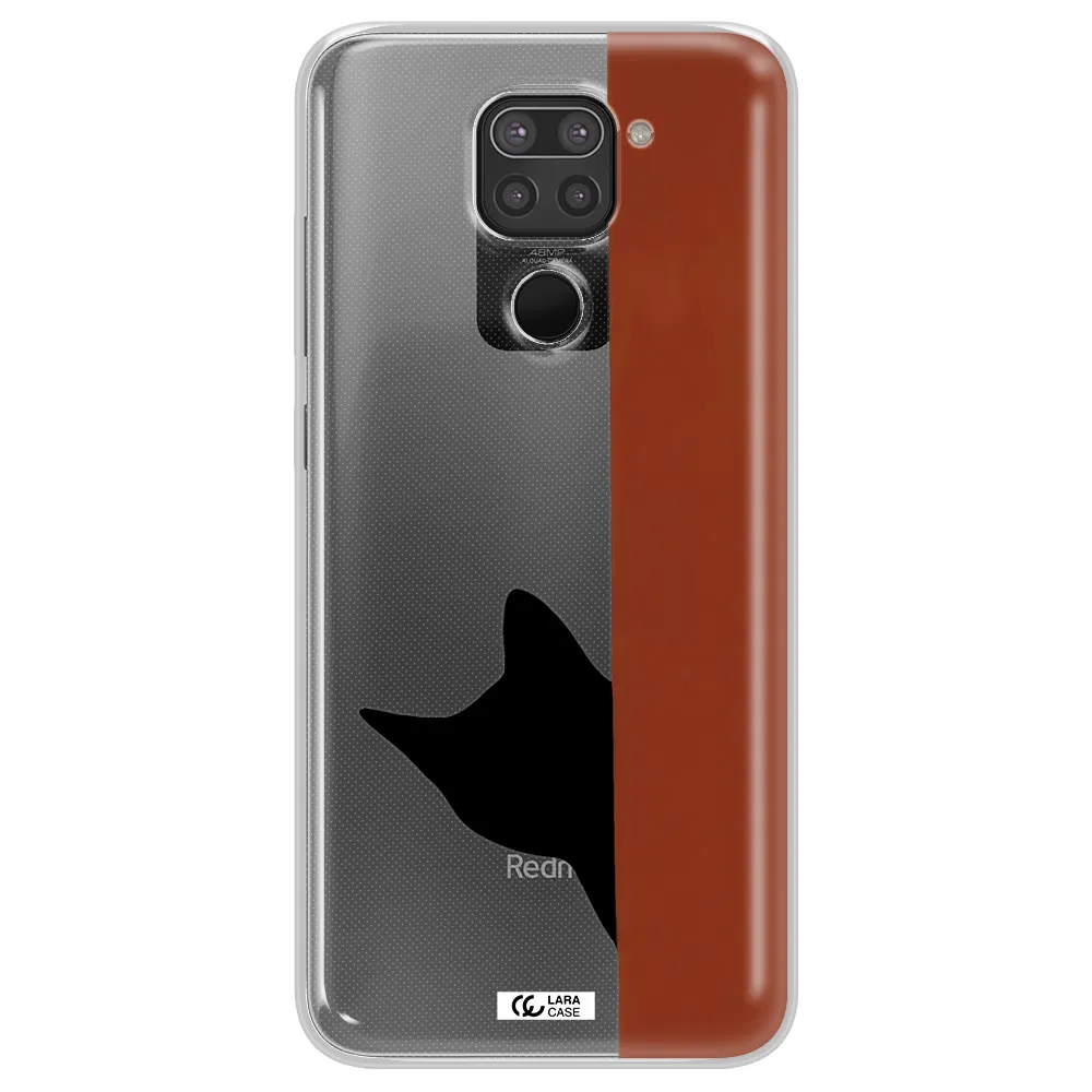 Black Cat Xiaomi Redmi Note 9 Clear TPU Case