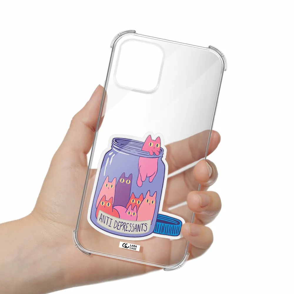 Anti Depressants Cats Apple iPhone 11 pro Clear PC Case