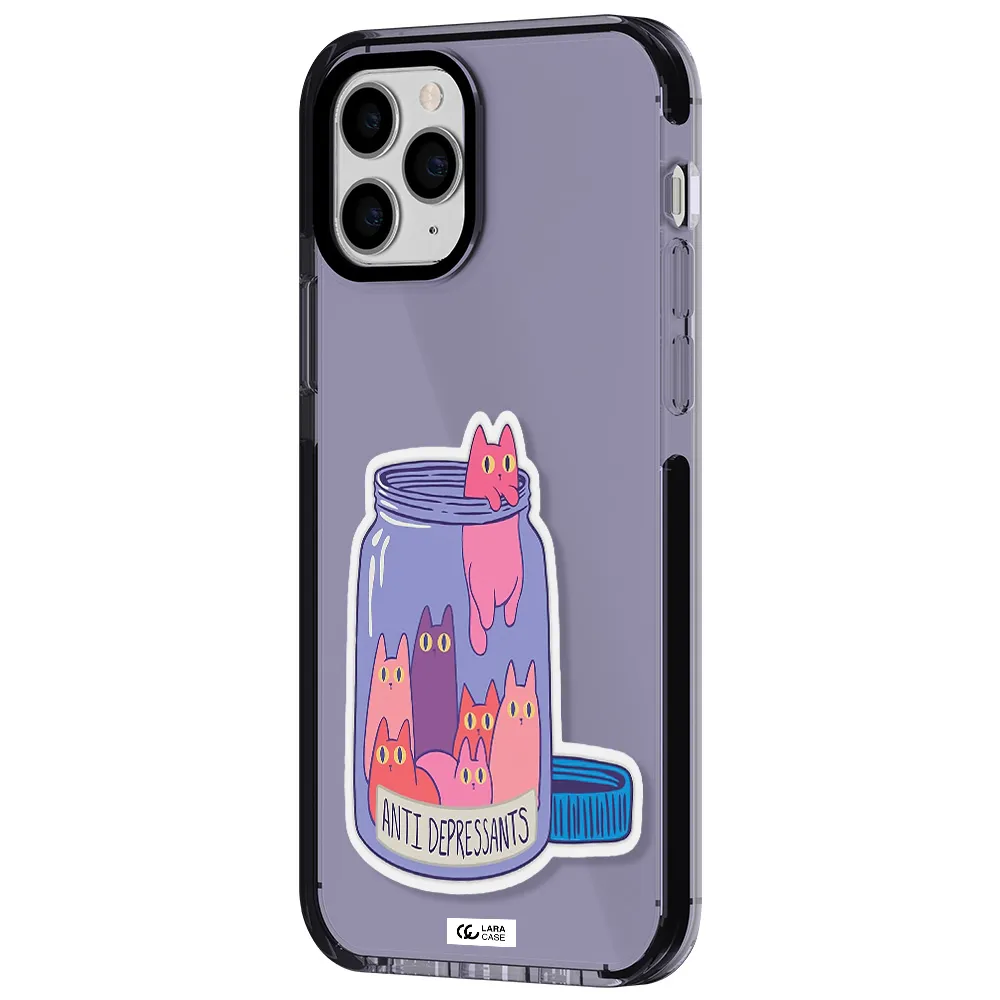 Anti Depressants Cats Apple iPhone 11 pro impact Lilac Case
