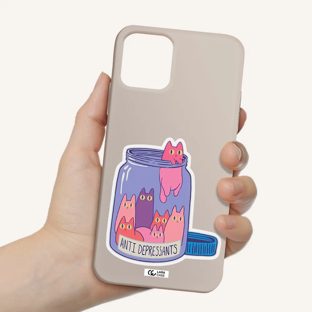 Anti Depressants Cats Apple iPhone 11 pro max Silicone Stone Case