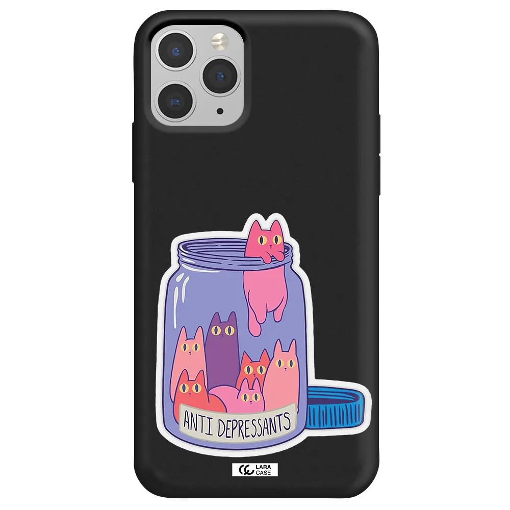Anti Depressants Cats Apple iPhone 11 pro Silicone black Case