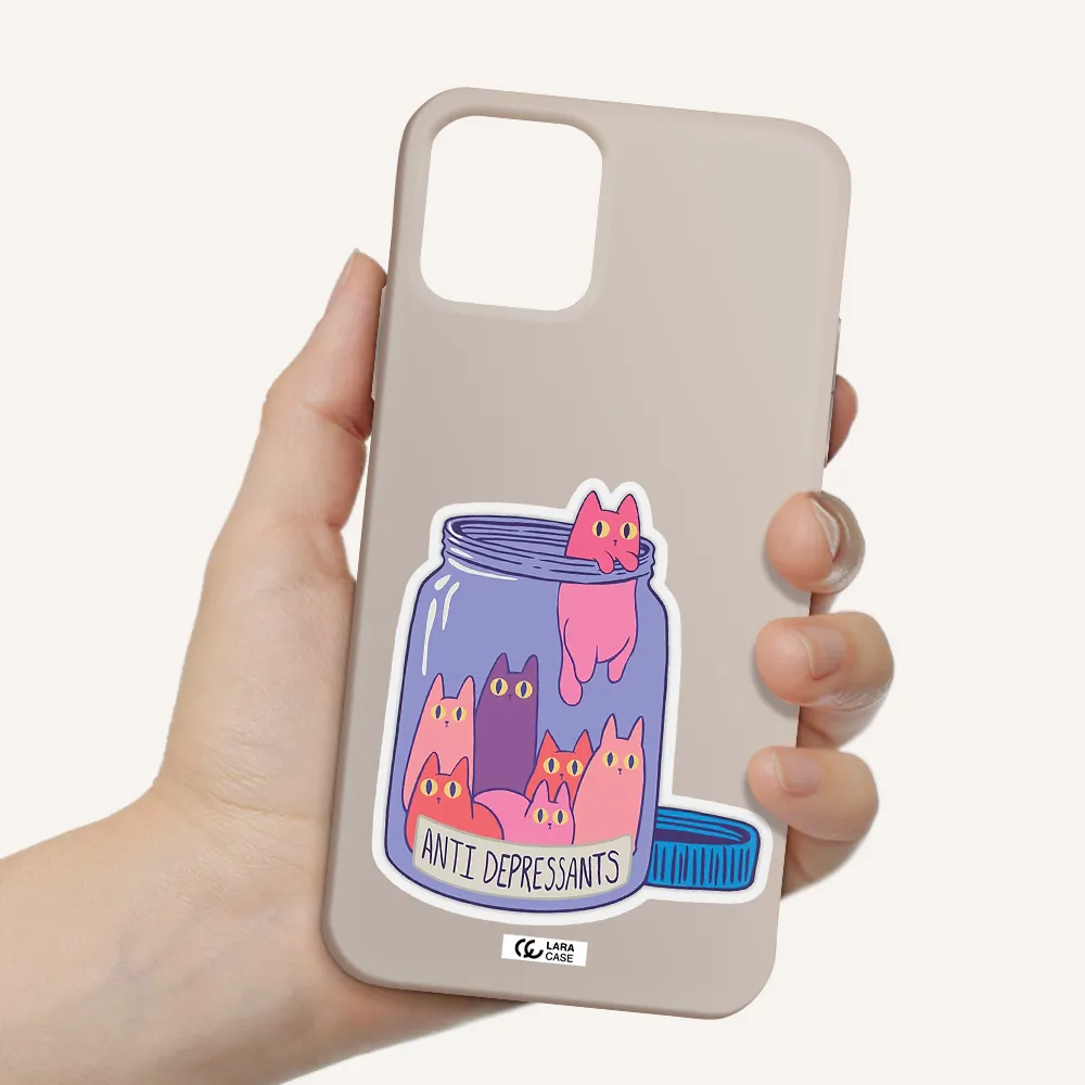 Anti Depressants Cats Apple iPhone 11 pro Silicone Stone Case