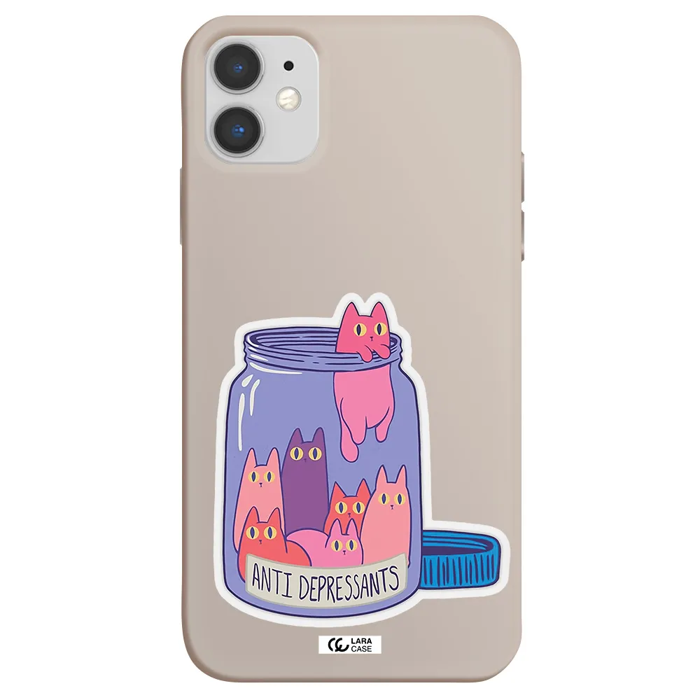 Anti Depressants Cats Apple iPhone 11 Silicone Stone Case