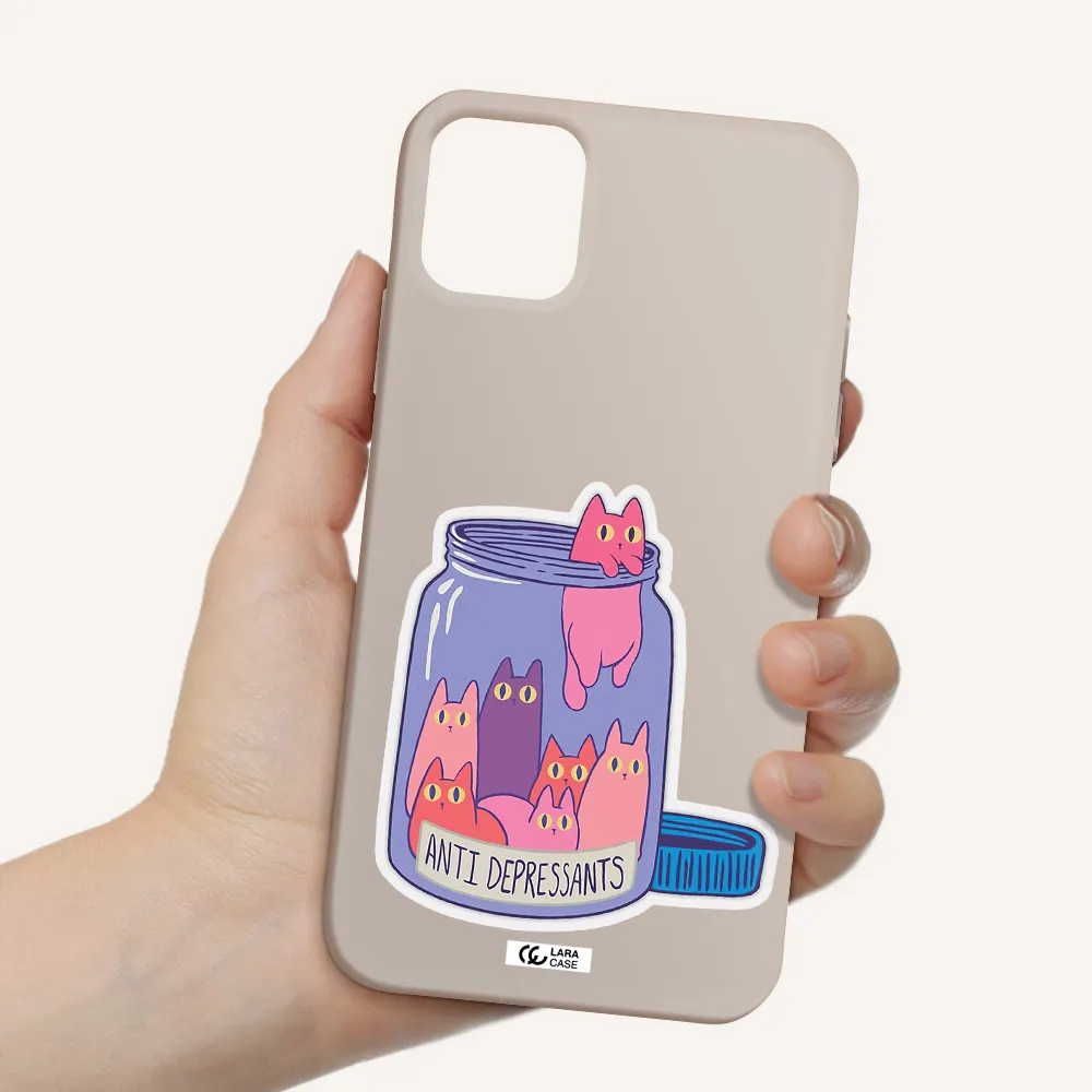 Anti Depressants Cats Apple iPhone 11 Silicone Stone Case