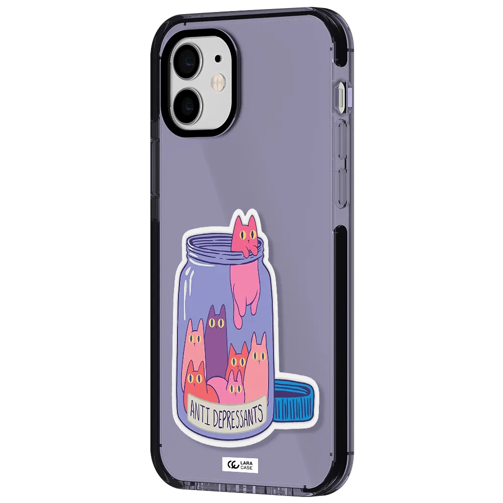 Anti Depressants Cats Apple iPhone 12 impact Lilac Case