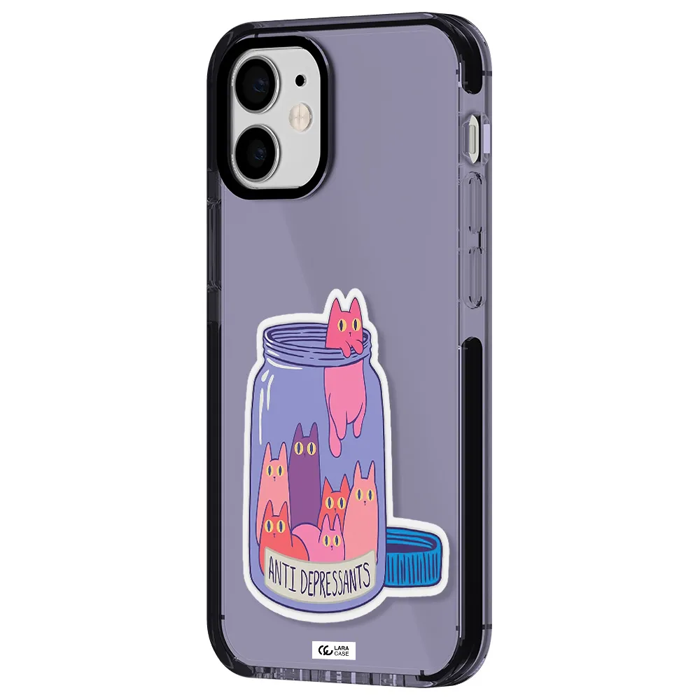 Anti Depressants Cats Apple iPhone 12 mini impact Lilac Case