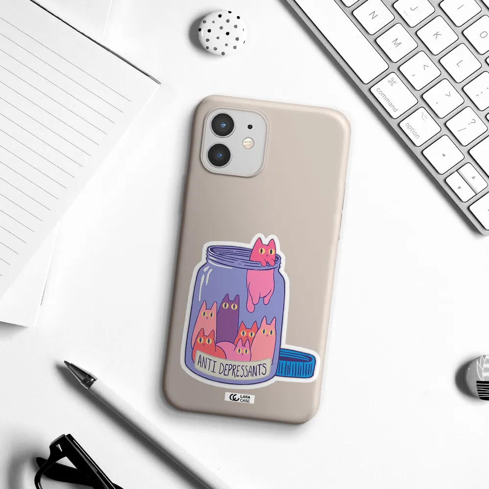 Anti Depressants Cats Apple iPhone 12 mini Silicone Stone Case