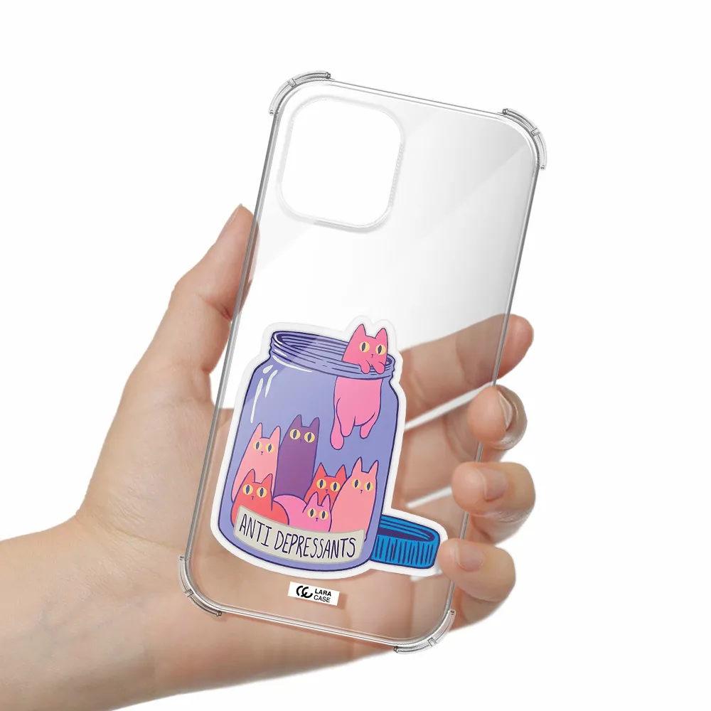 Anti Depressants Cats Apple iPhone 12 pro max Clear PC Case
