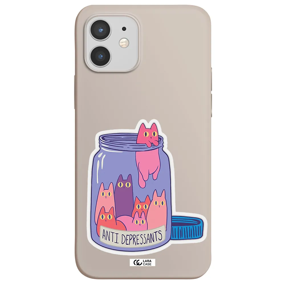 Anti Depressants Cats Apple iPhone 12 Silicone Stone Case