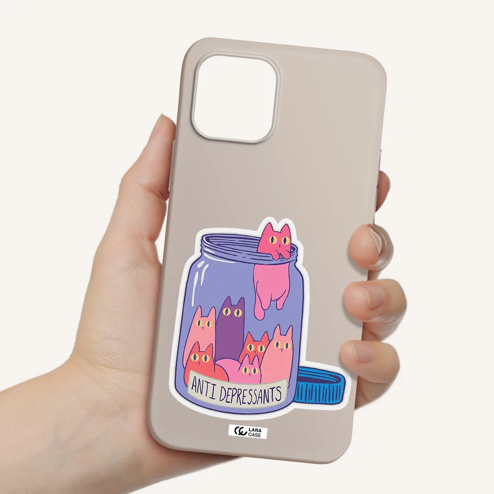 Anti Depressants Cats Apple iPhone 12 Silicone Stone Case