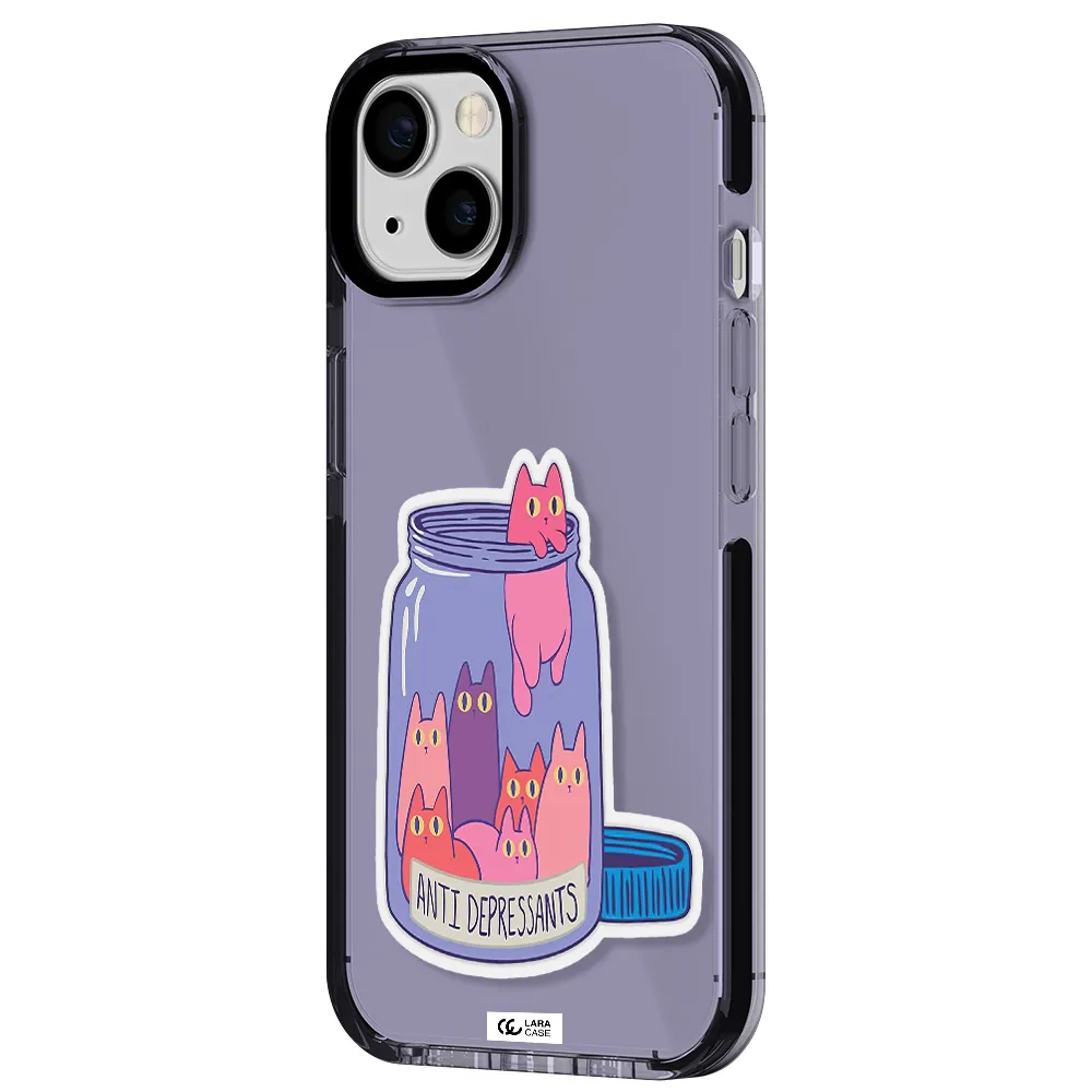 Anti Depressants Cats Apple iPhone 13 impact Lilac Case