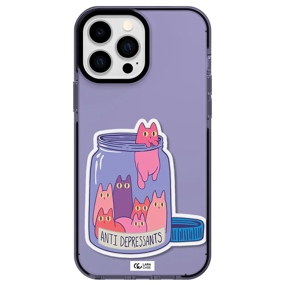 Anti Depressants Cats Apple iPhone 13 Pro Max impact Lilac Case
