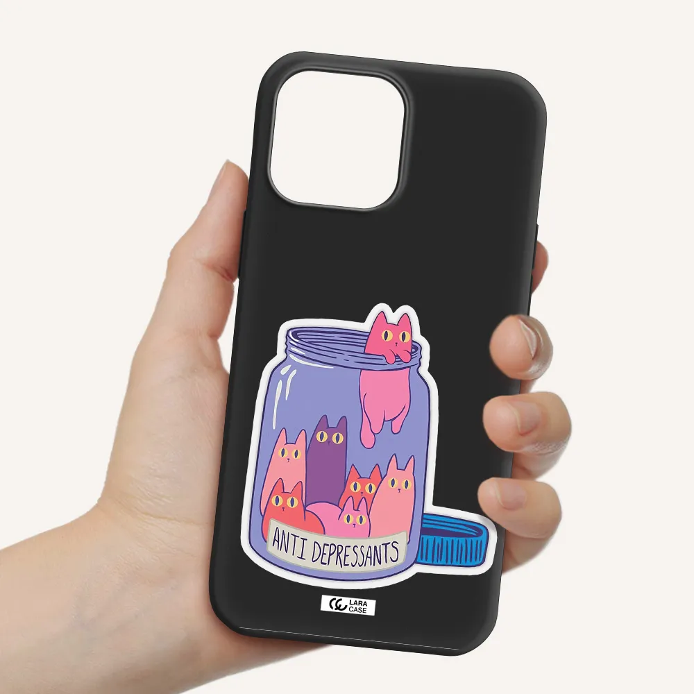Anti Depressants Cats Apple iPhone 13 Pro Max Silicone black Case