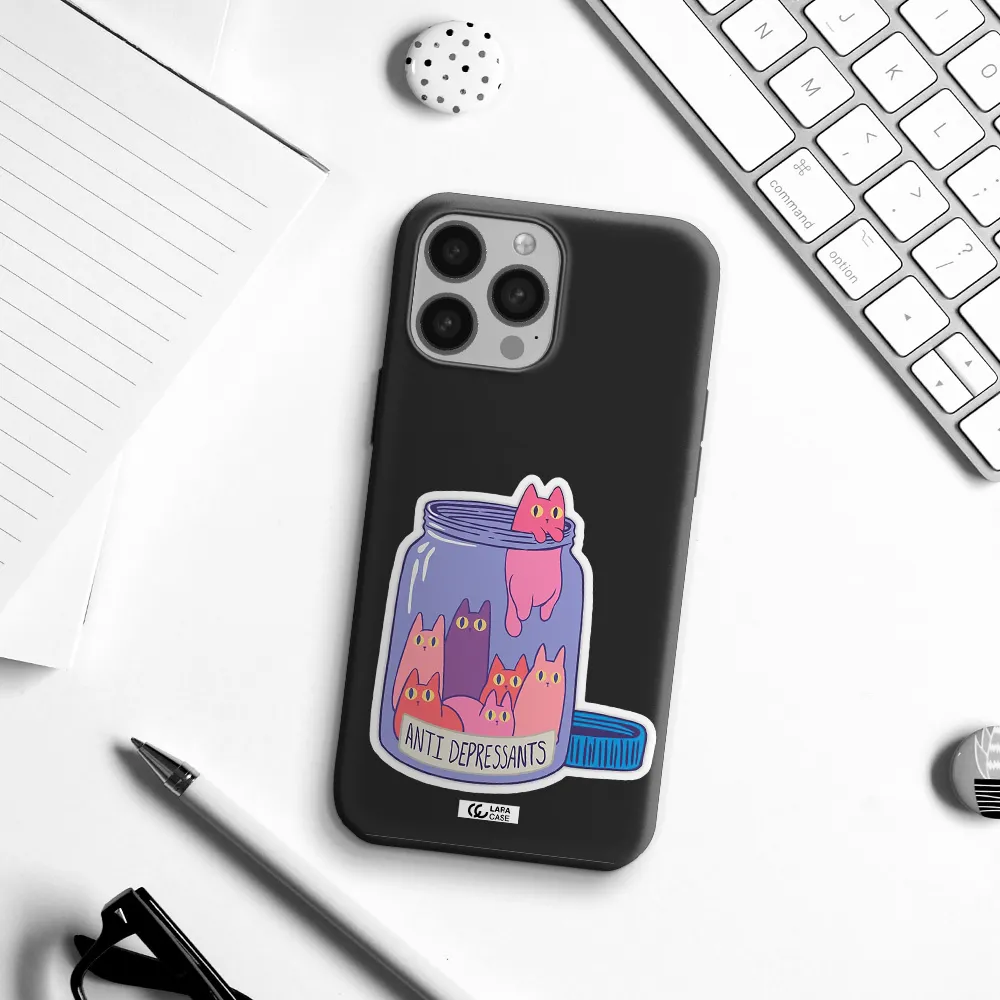 Anti Depressants Cats Apple iPhone 13 Pro Max Silicone black Case