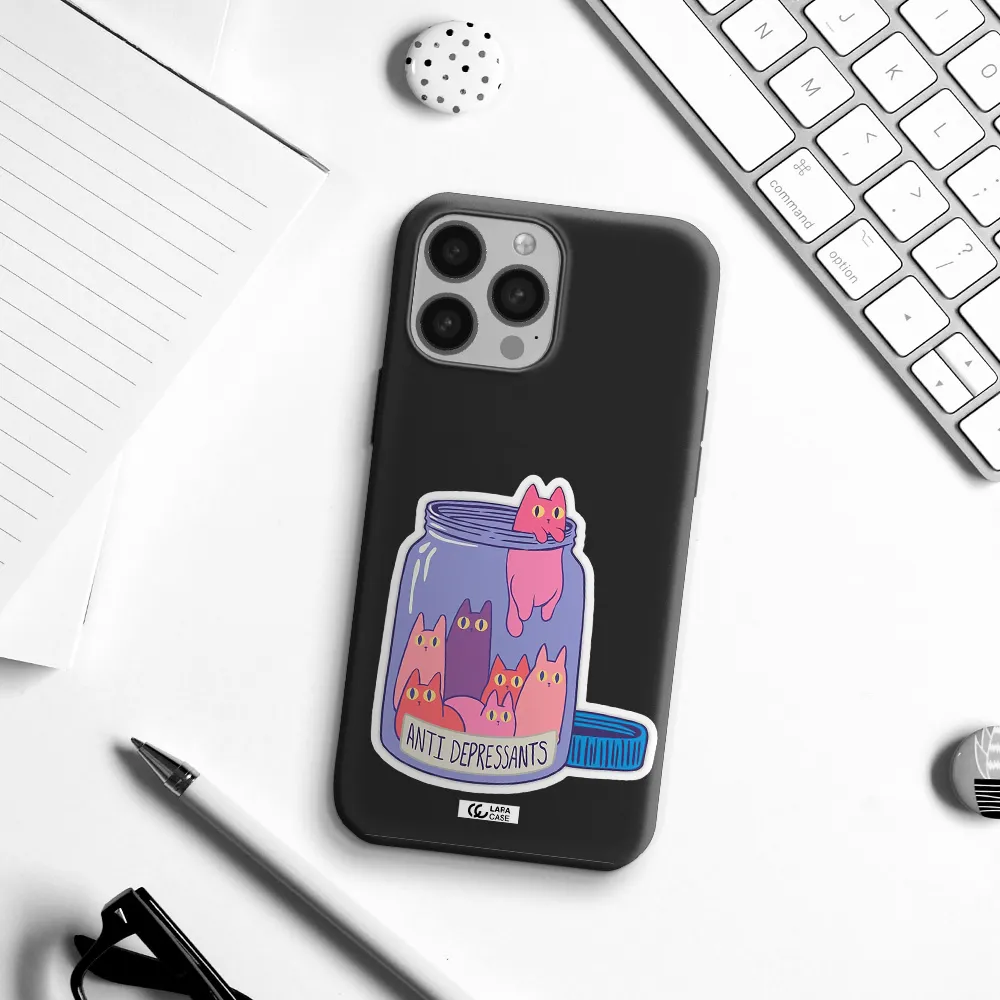 Anti Depressants Cats Apple iPhone 13 Pro Silicone black Case