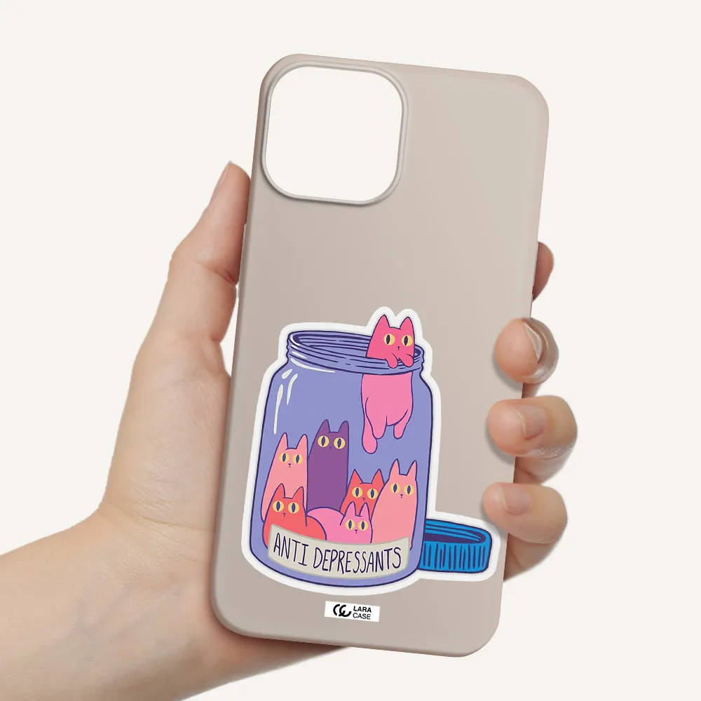Anti Depressants Cats Apple iPhone 13 Silicone Stone Case