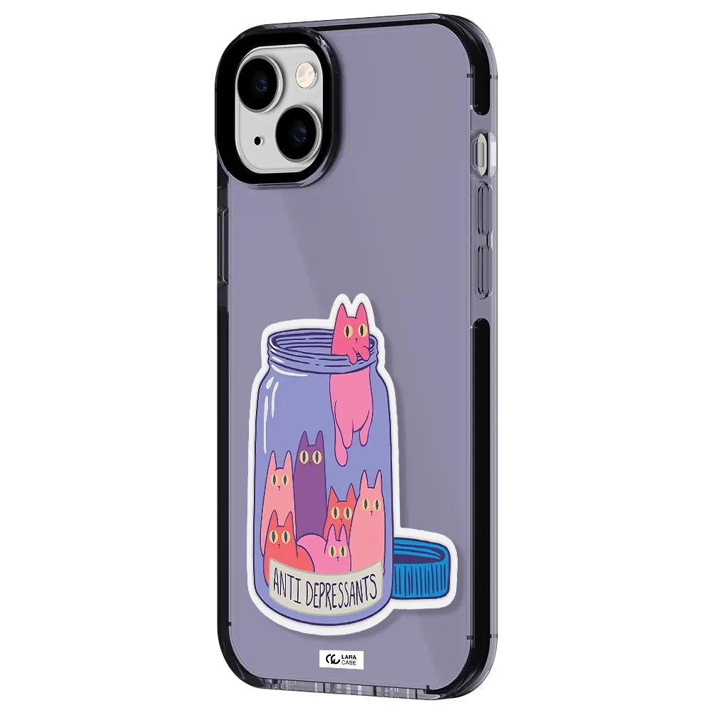 Anti Depressants Cats Apple iPhone 14 plus impact Lilac Case