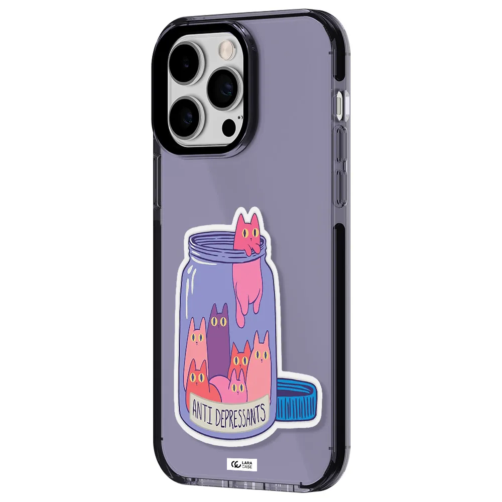 Anti Depressants Cats Apple iPhone 14 pro max impact Lilac Case
