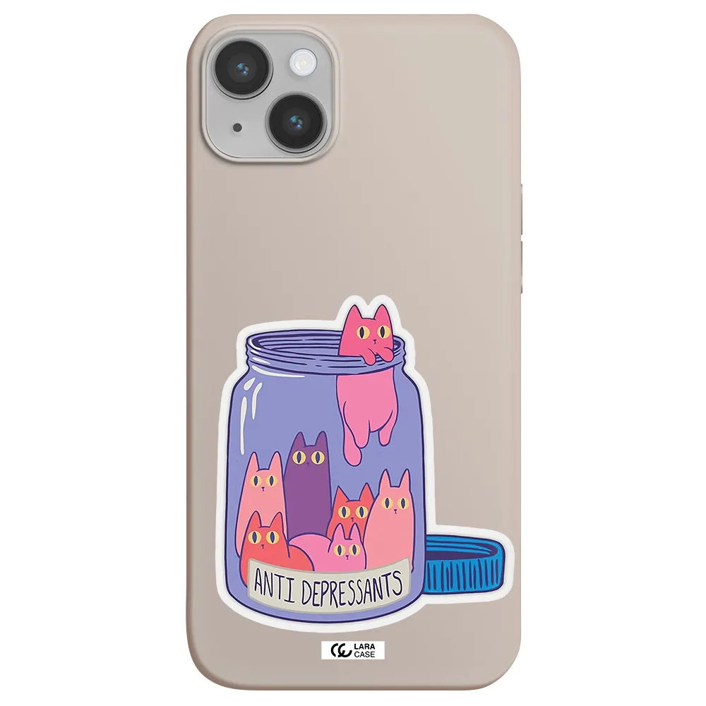 Anti Depressants Cats Apple iPhone 14 Silicone Stone Case