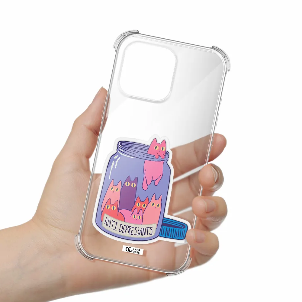 Anti Depressants Cats Apple Iphone 16 Pro Max Clear Pc Case
