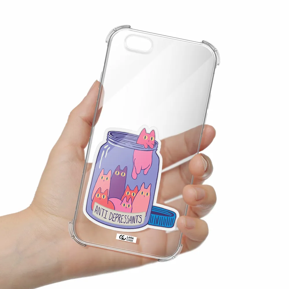 Anti Depressants Cats Apple iPhone 6 Clear PC Case