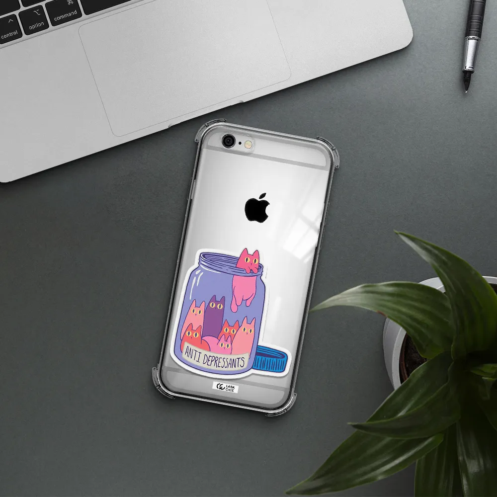 Anti Depressants Cats Apple iPhone 6 Clear PC Case