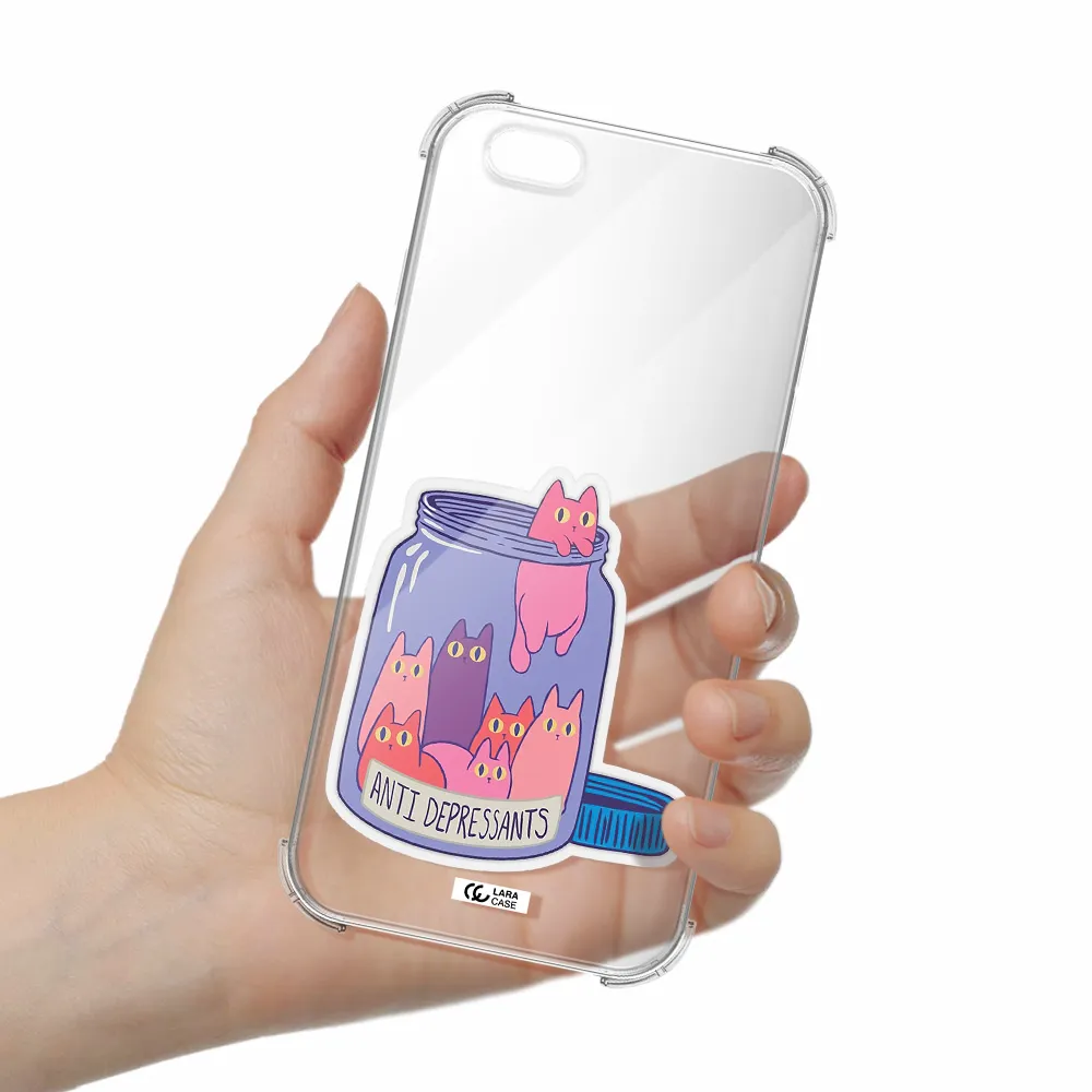 Anti Depressants Cats Apple iPhone 6 plus Clear PC Case