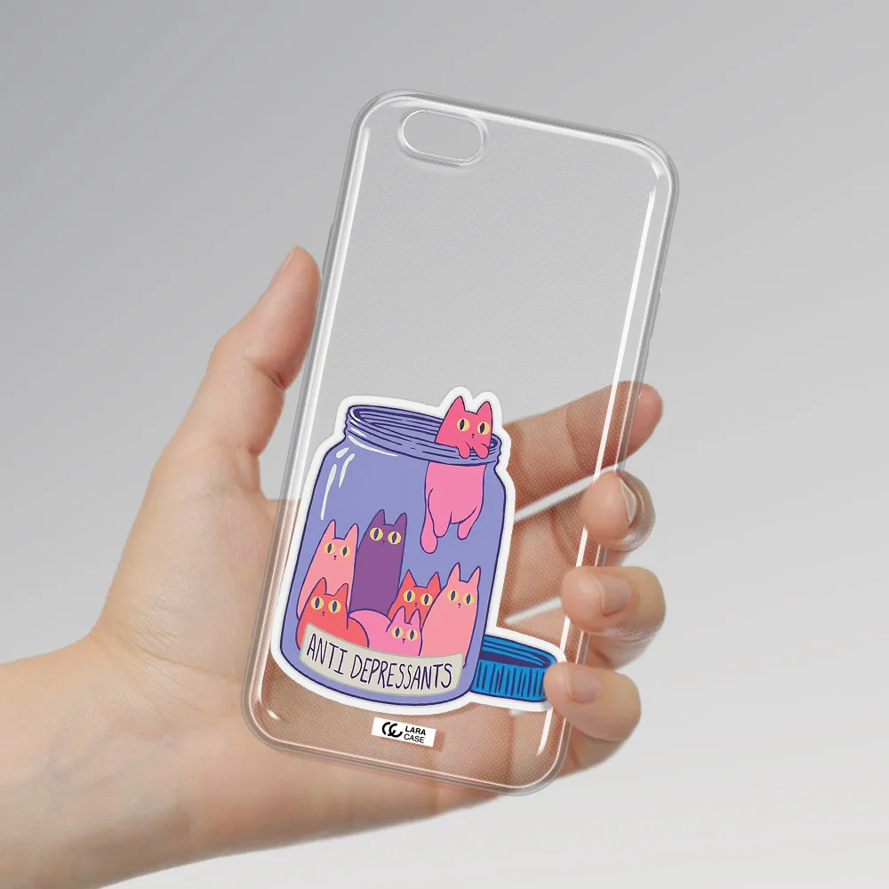 Anti Depressants Cats Apple iPhone 6 plus Clear TPU Case