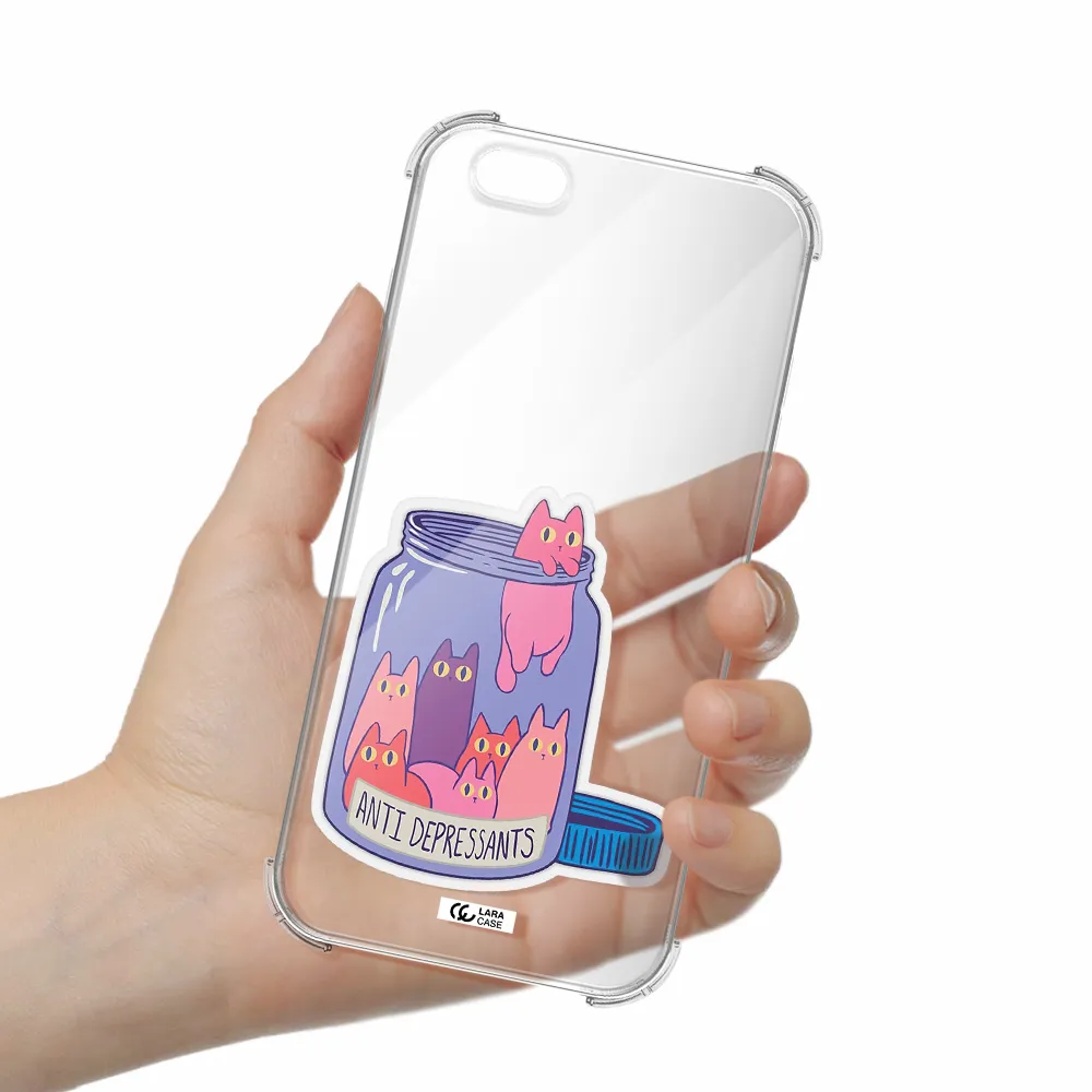 Anti Depressants Cats Apple iPhone 6 s plus Clear PC Case